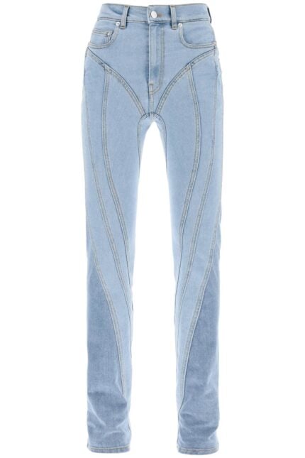 MUGLER Spiral Two-tone Skinny Jeans