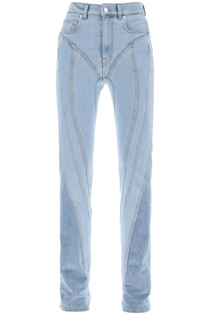 MUGLER Spiral Two-tone Skinny Jeans