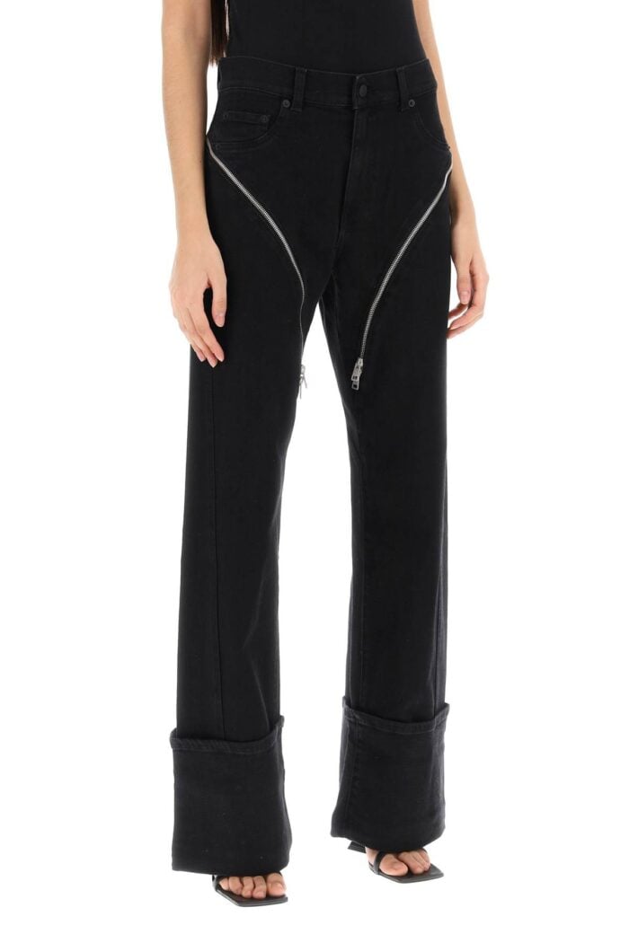 MUGLER Straight Jeans With Zippers