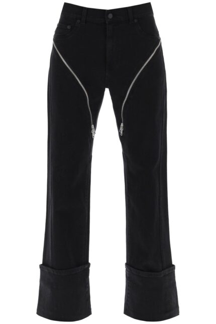 MUGLER Straight Jeans With Zippers