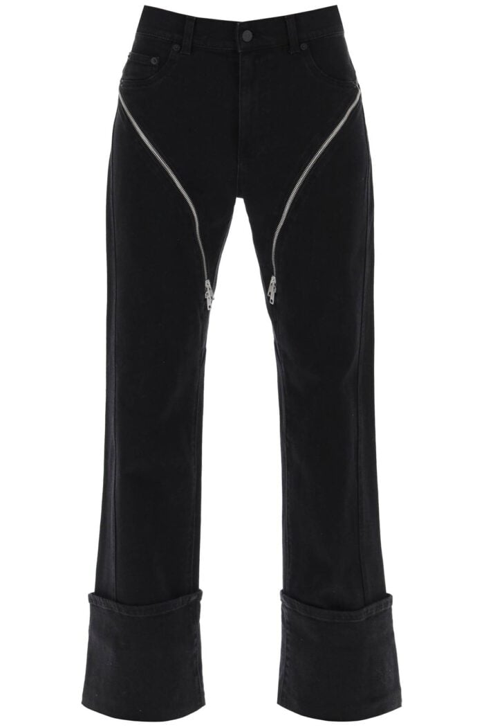 MUGLER Straight Jeans With Zippers