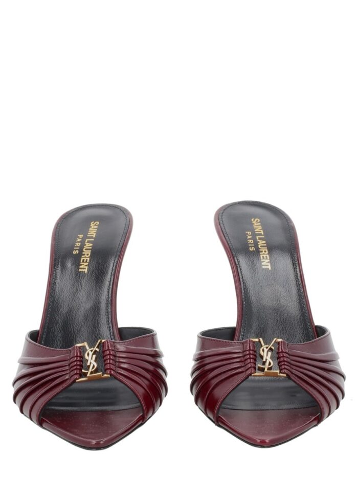 Saint Laurent Mule "Babylone" In Pelle Liscia