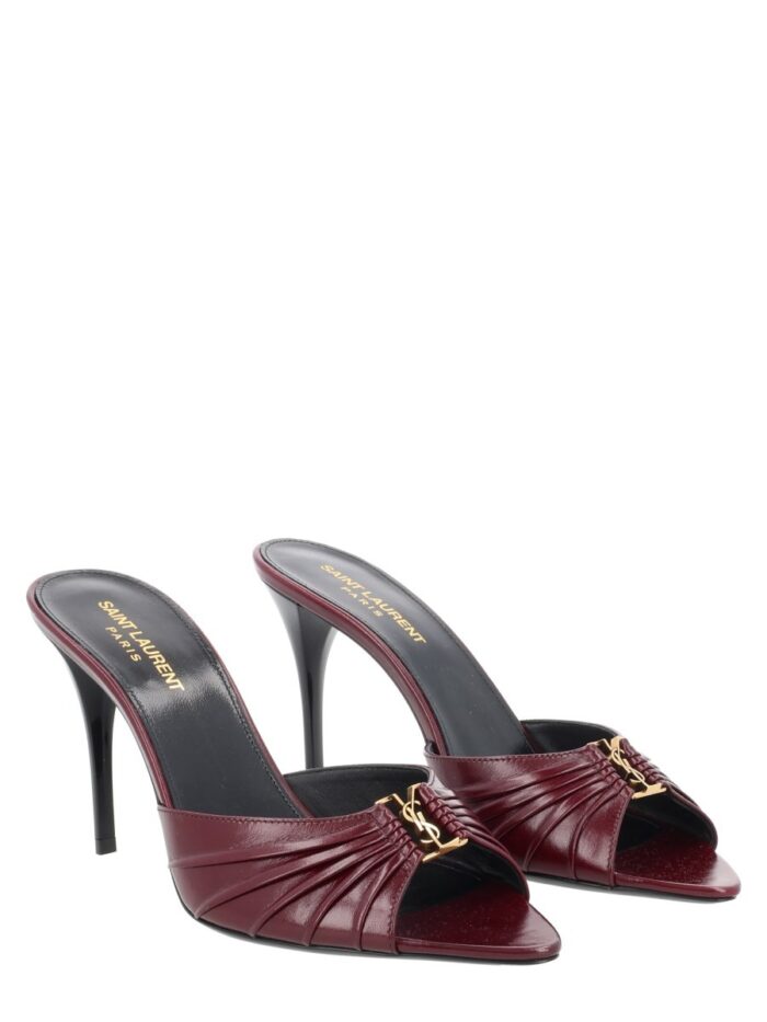 Saint Laurent Mule "Babylone" In Pelle Liscia