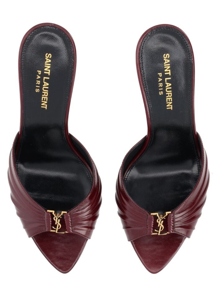 Saint Laurent Mule "Babylone" In Pelle Liscia