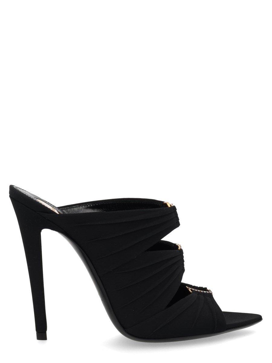 Saint Laurent Mule "Emilie" In Crêpe Satin