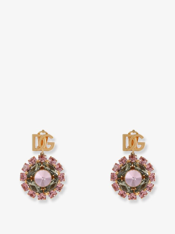 dolce & gabbana multicolored brass earrings Dolce & Gabbana Multicolored Brass Earrings