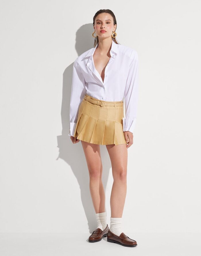 MVP WARDROBE Cotton And Silk Mini Skirt With Shorts