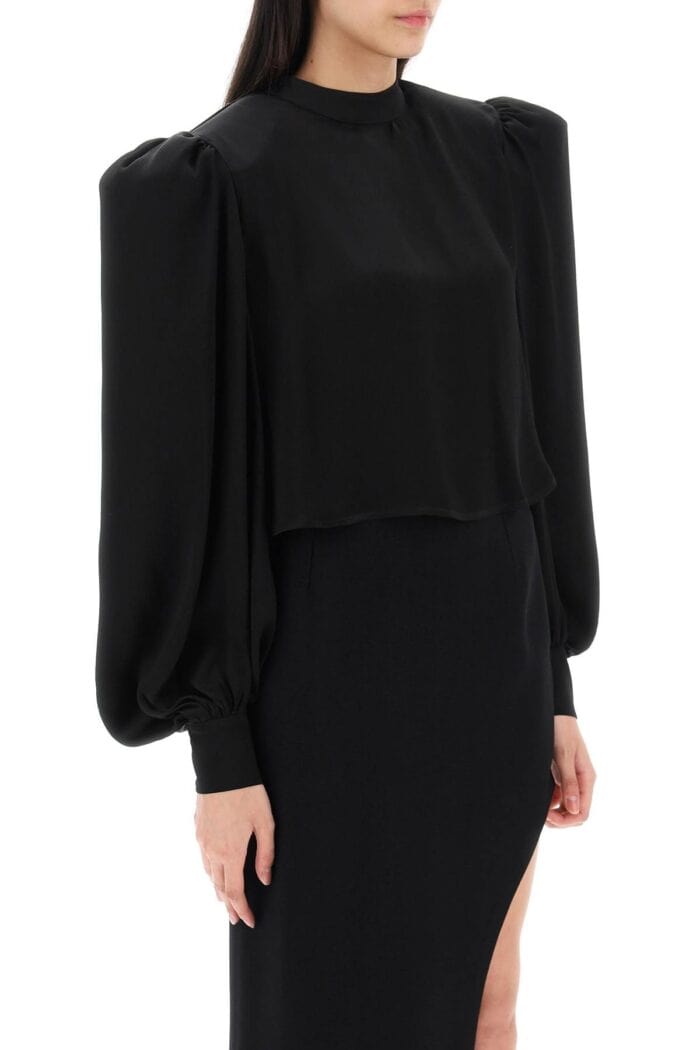 Mvp Wardrobe 'edendale' Cropped Blouse In Satin