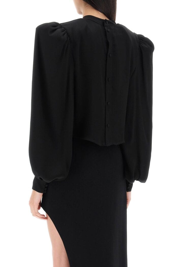 Mvp Wardrobe 'edendale' Cropped Blouse In Satin