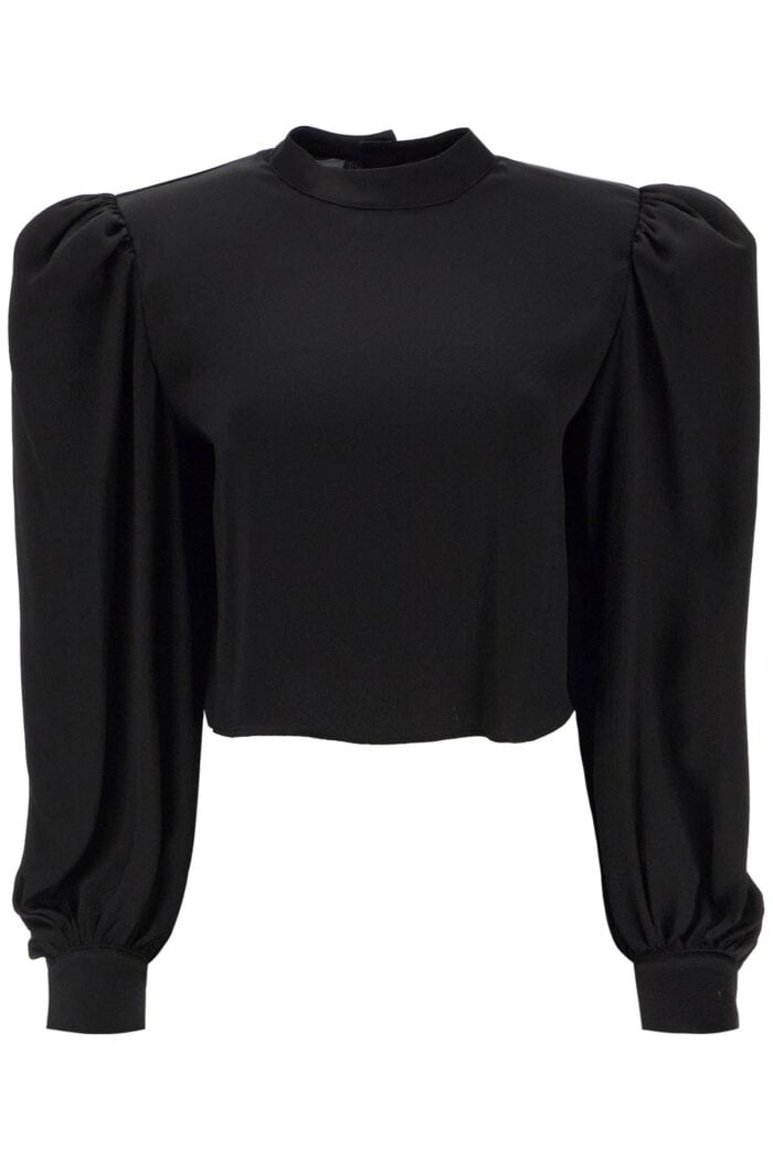 Mvp Wardrobe 'edendale' Cropped Blouse In Satin