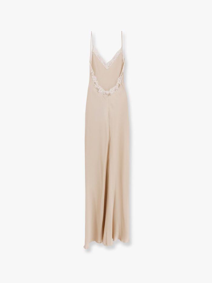 MVP WARDROBE Satin Long Dress With Lace Details