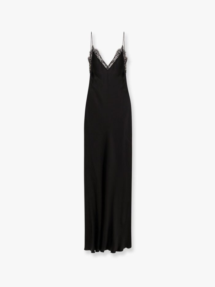 MVP WARDROBE Satin Long Dress With Lace Details