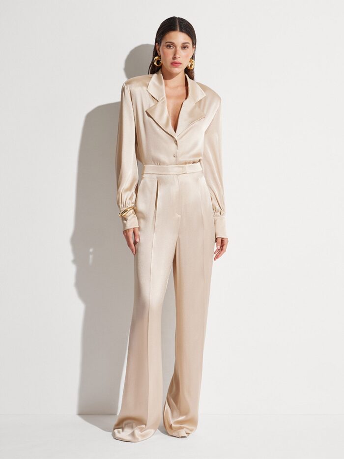 MVP WARDROBE Satin Trousers With Wide Leg