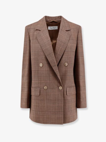 Max Mara MXMastrale Wool Blazer With Prince Of Wales Pattern