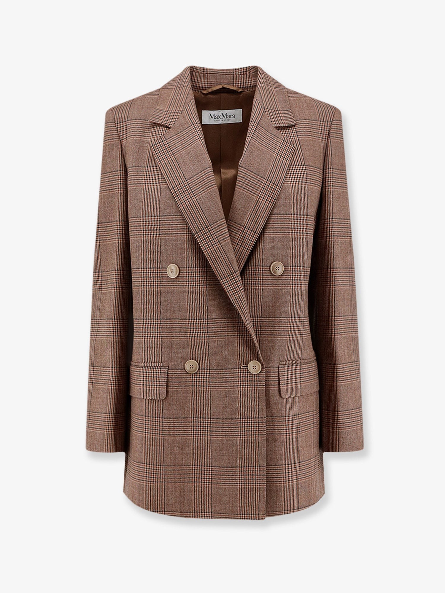 Max Mara MXMastrale Wool Blazer With Prince Of Wales Pattern