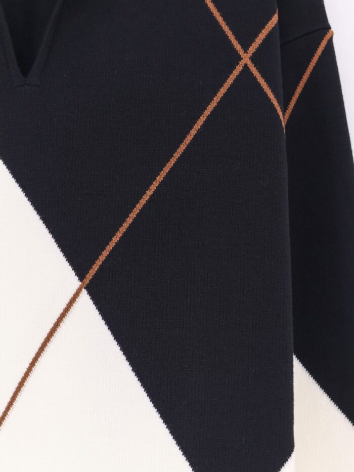 Max Mara Mxmsala Argyle Pattern Virgin Wool Sweater