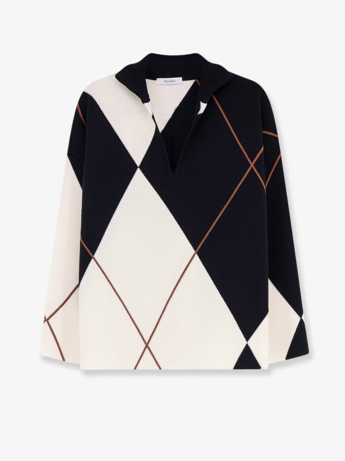 max mara mxmsala argyle pattern virgin wool sweater Max Mara Mxmsala Argyle Pattern Virgin Wool Sweater