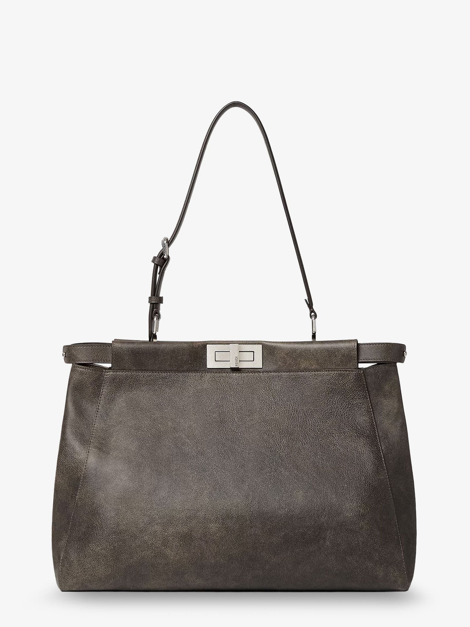 Fendi My Peekaboo Large Leather Shoulder Bag With Vintage Effect