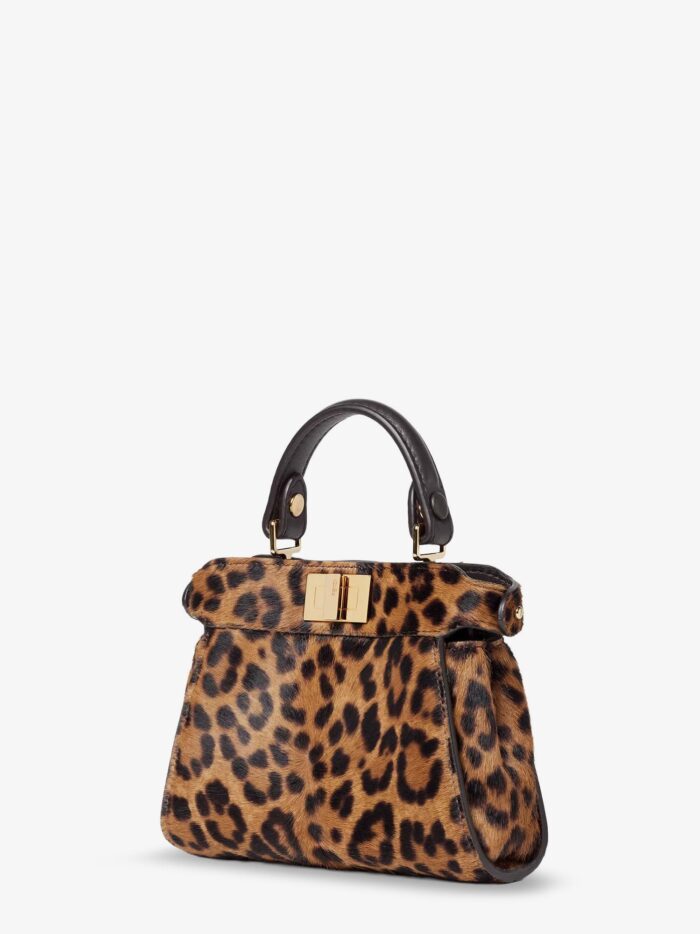 Nano Peekaboo Shoulder Bag With Fendi Leo Print