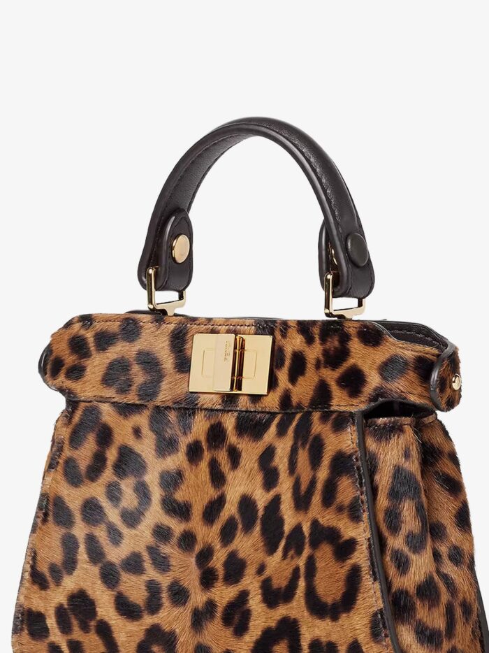 Nano Peekaboo Shoulder Bag With Fendi Leo Print