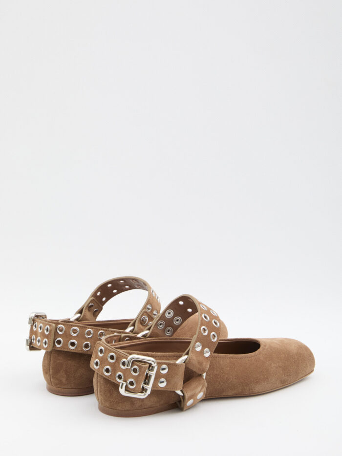 Alaia Suede ballet flats