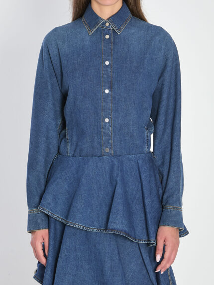 Alaia Rounded shirt in denim