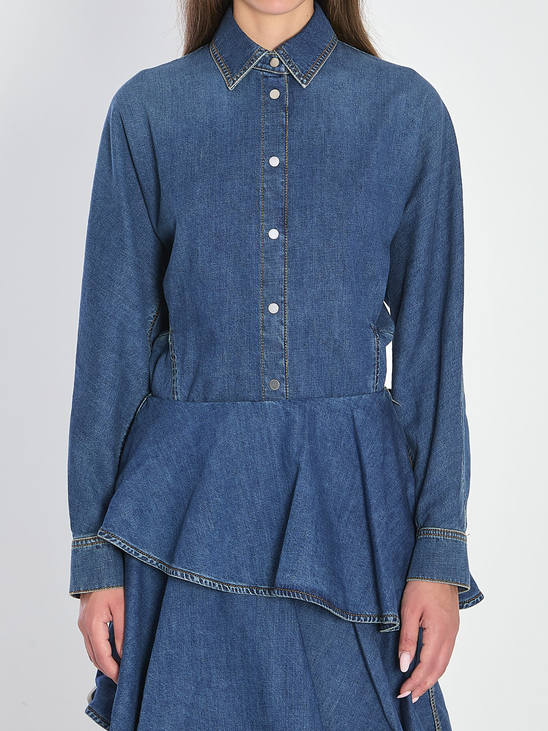 Alaia Rounded shirt in denim