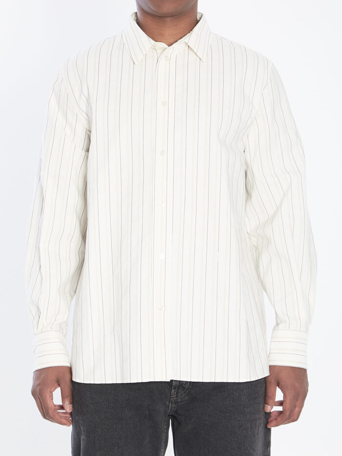 Saint Laurent Cassandre shirt in striped cotton