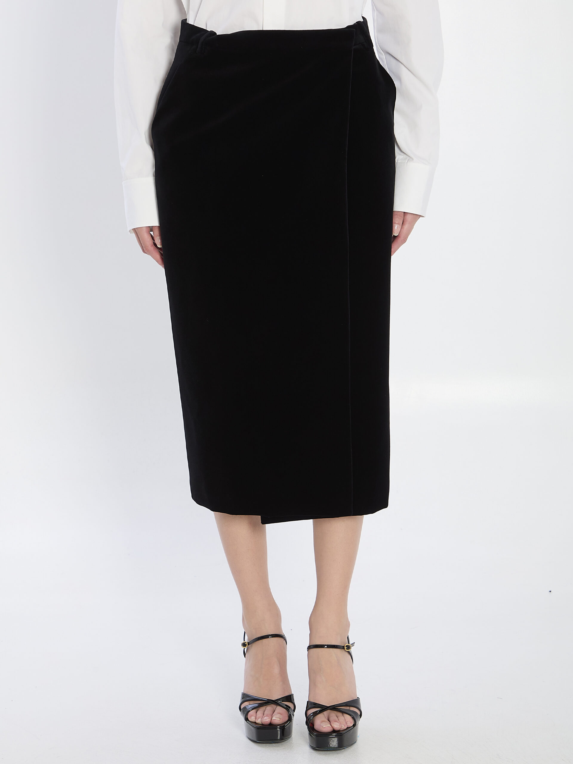 Saint Laurent Wrap skirt in velvet