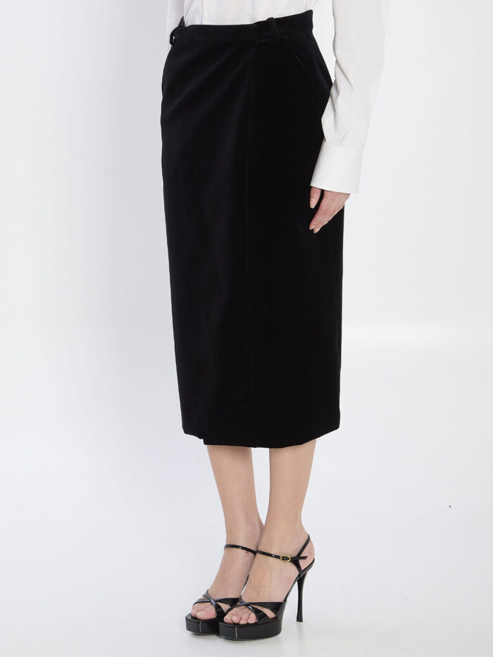 Saint Laurent Wrap skirt in velvet