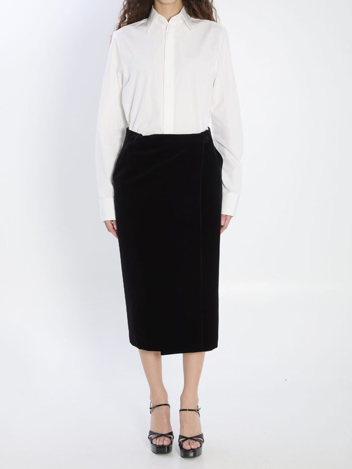 Saint Laurent Wrap skirt in velvet