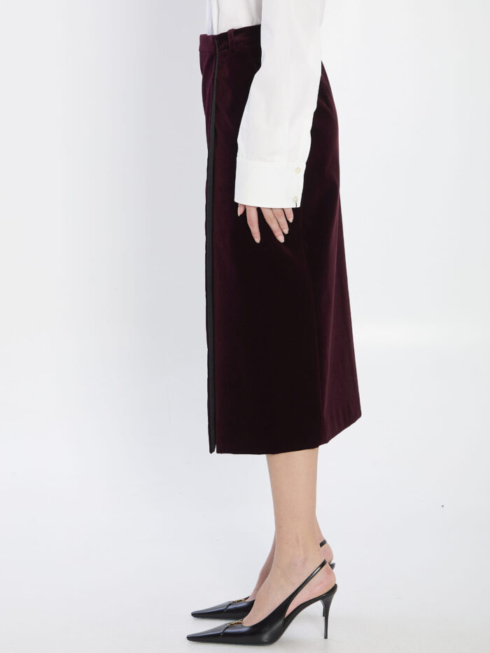 Saint Laurent Wrap skirt in velvet