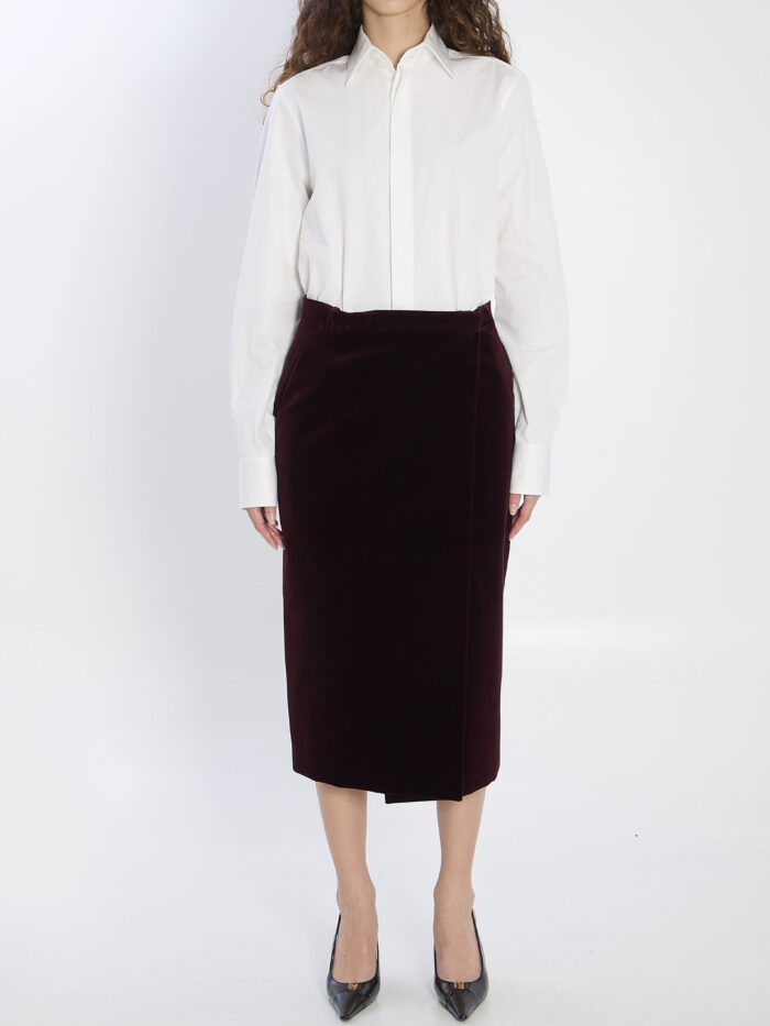 Saint Laurent Wrap skirt in velvet