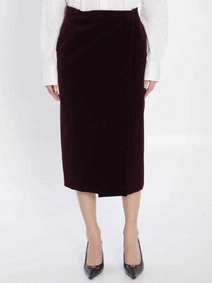 Saint Laurent Wrap skirt in velvet