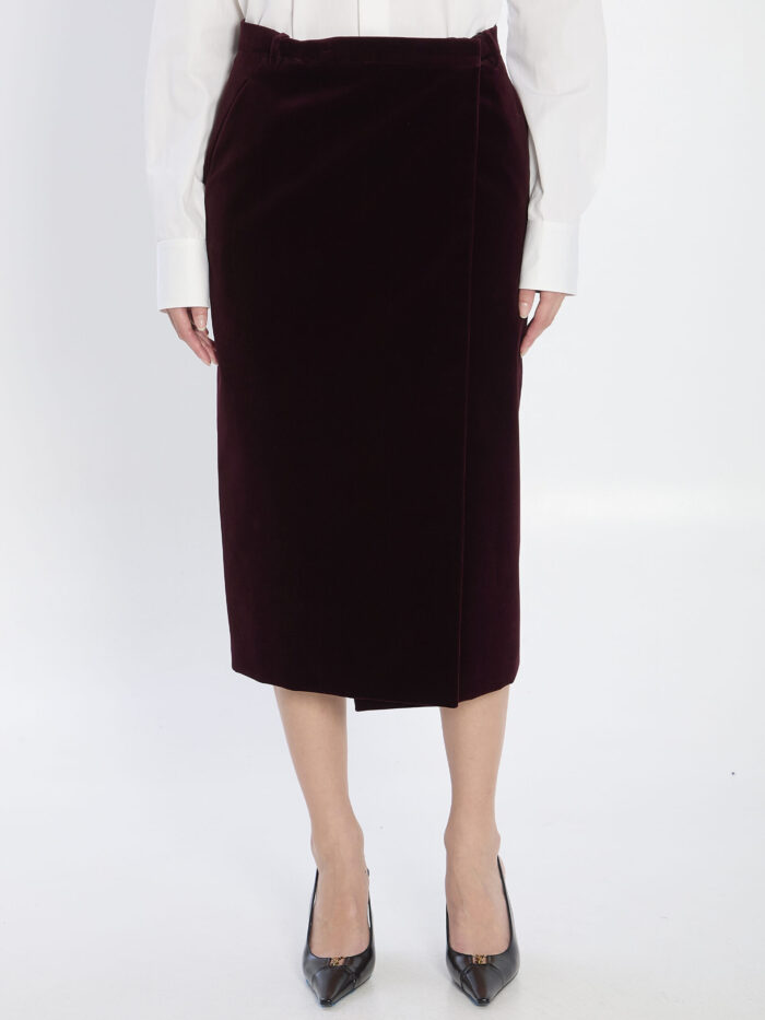 Saint Laurent Wrap skirt in velvet