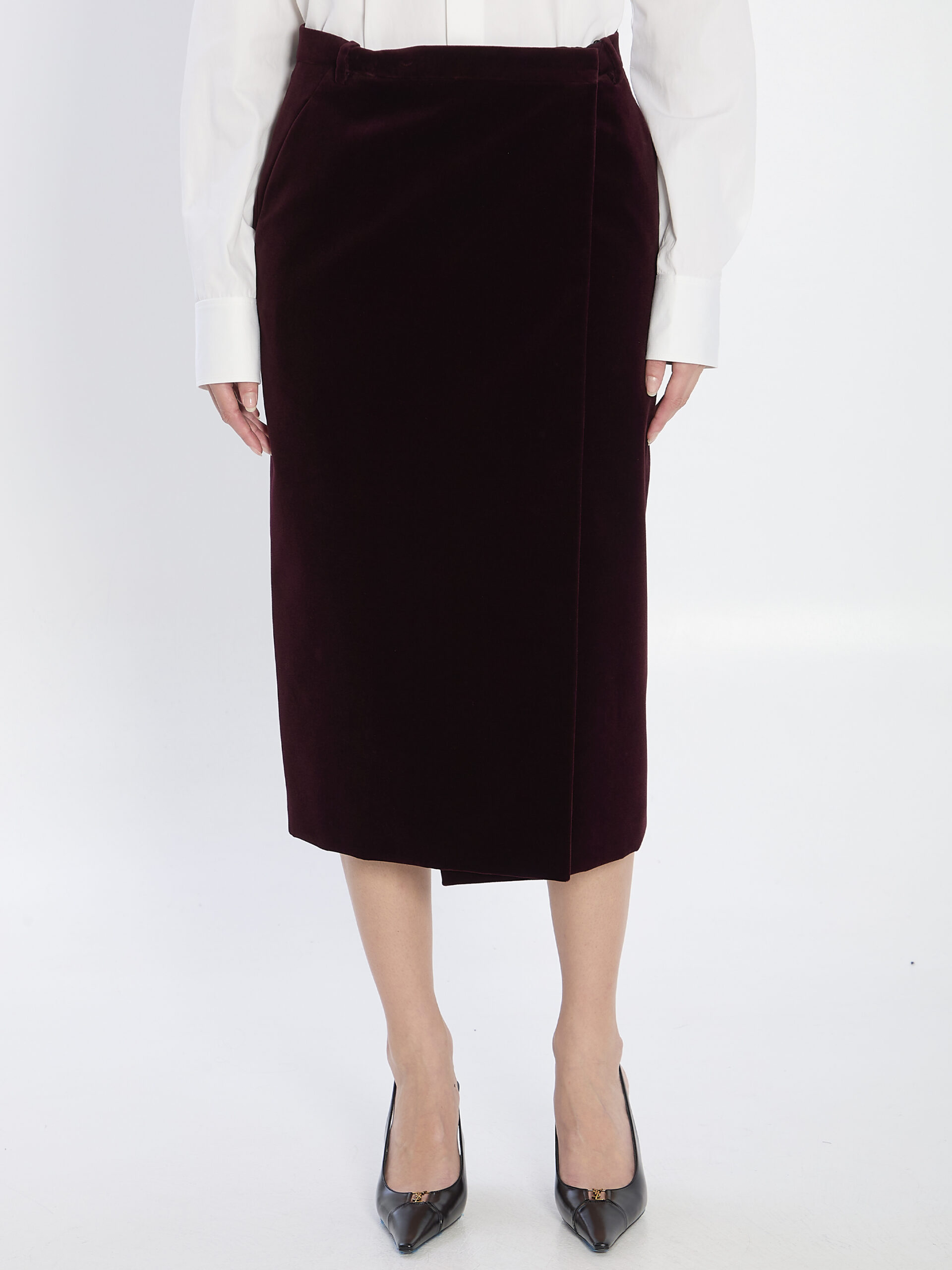 Saint Laurent Wrap skirt in velvet