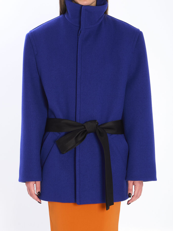 Saint Laurent Boxy belted coat in wool