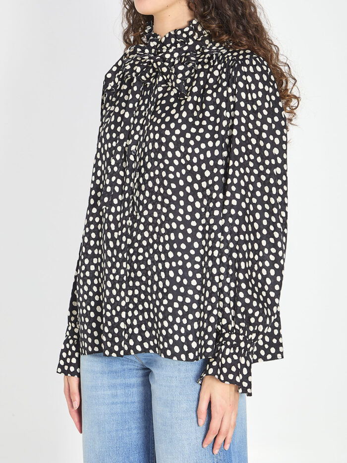Chloe Polka dot blouse with ruffles
