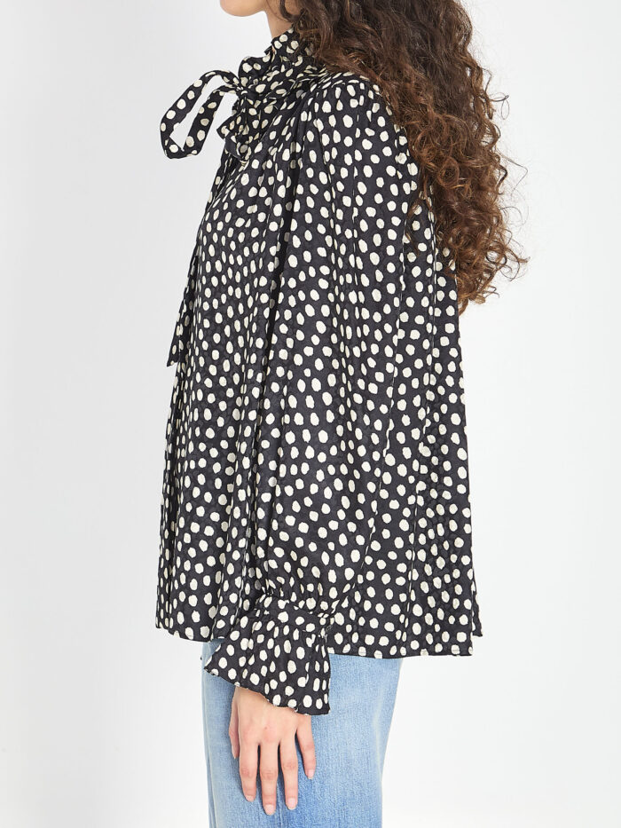 Chloe Polka dot blouse with ruffles