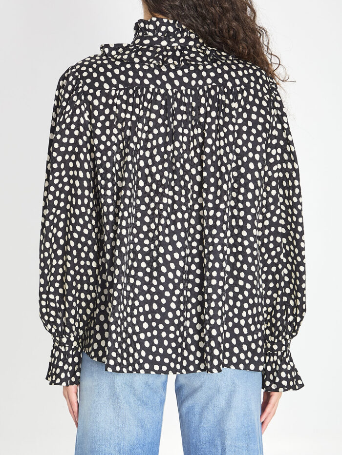 Chloe Polka dot blouse with ruffles