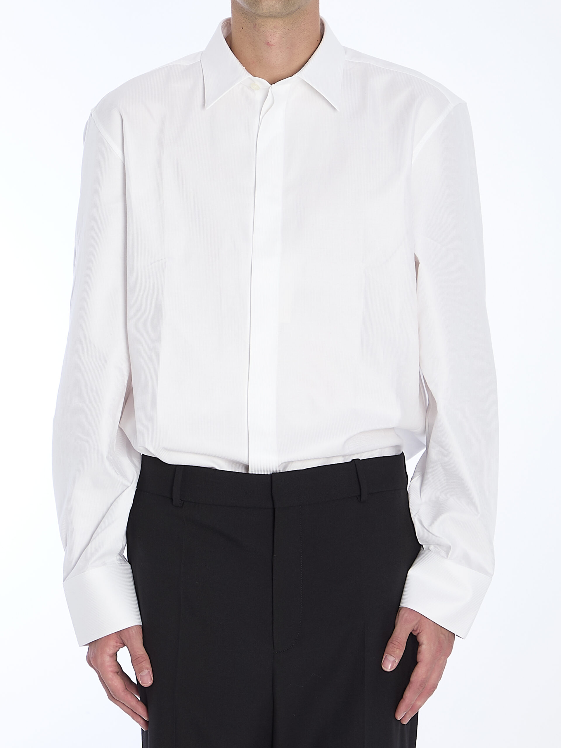 Saint Laurent Shirt in striped cotton poplin
