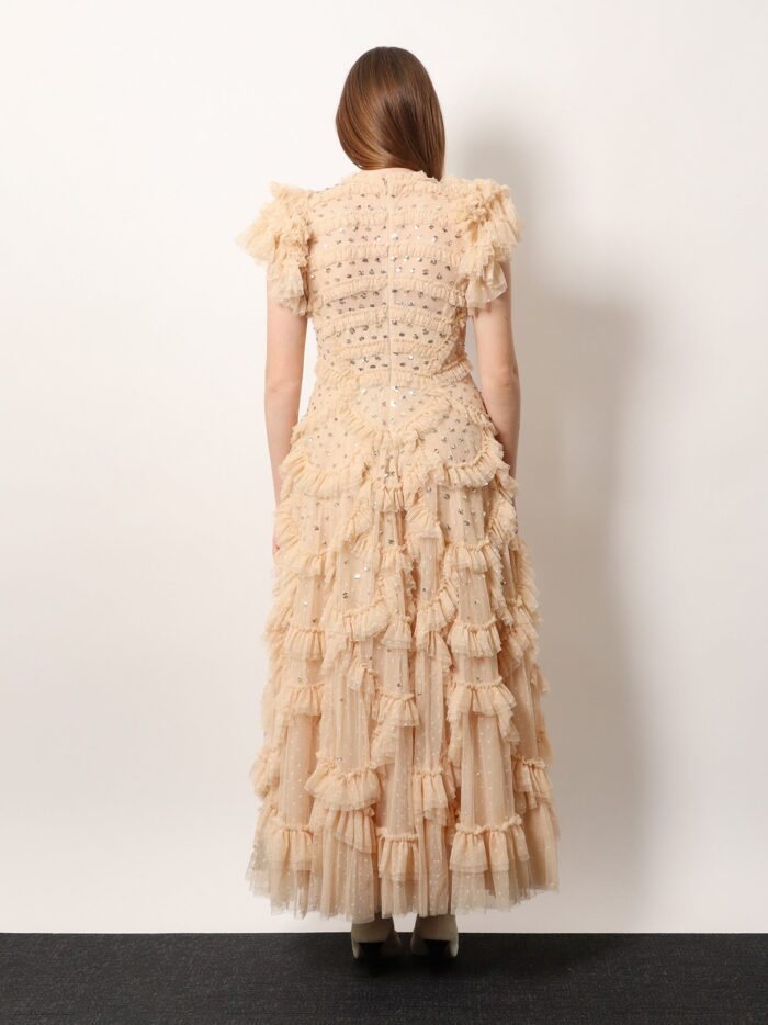 NEEDLE & THREAD Long Dress With All-over Sequins