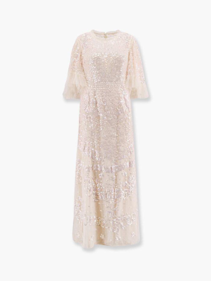 NEEDLE & THREAD Tulle Long Dress With All-over Sequins