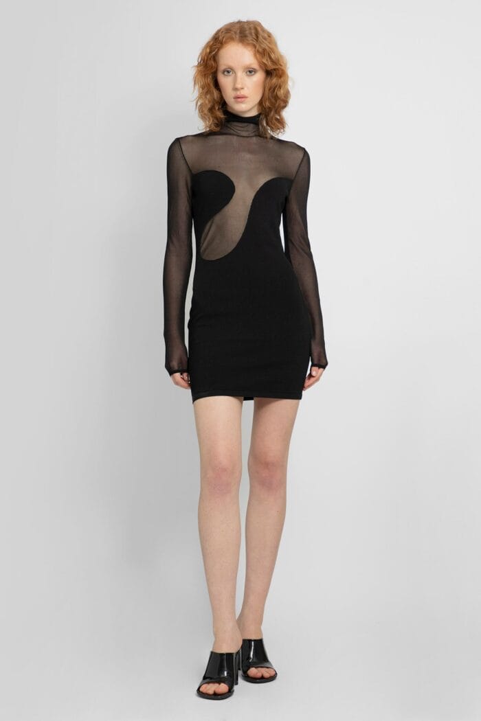 NENSI DOJAKA Fitted Semi-sheer Mini Dress