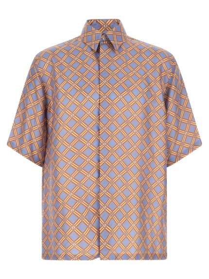 Fendi 'Net' Print Silk Shirt