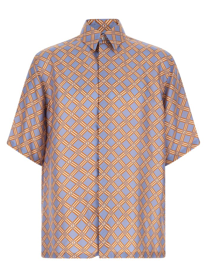 fendi 'net' print silk shirt Fendi 'Net' Print Silk Shirt