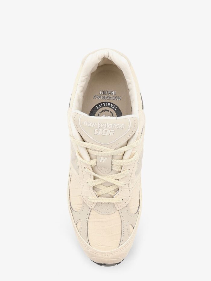 New Balance W991 Leather Sneakers With Crocodile Print