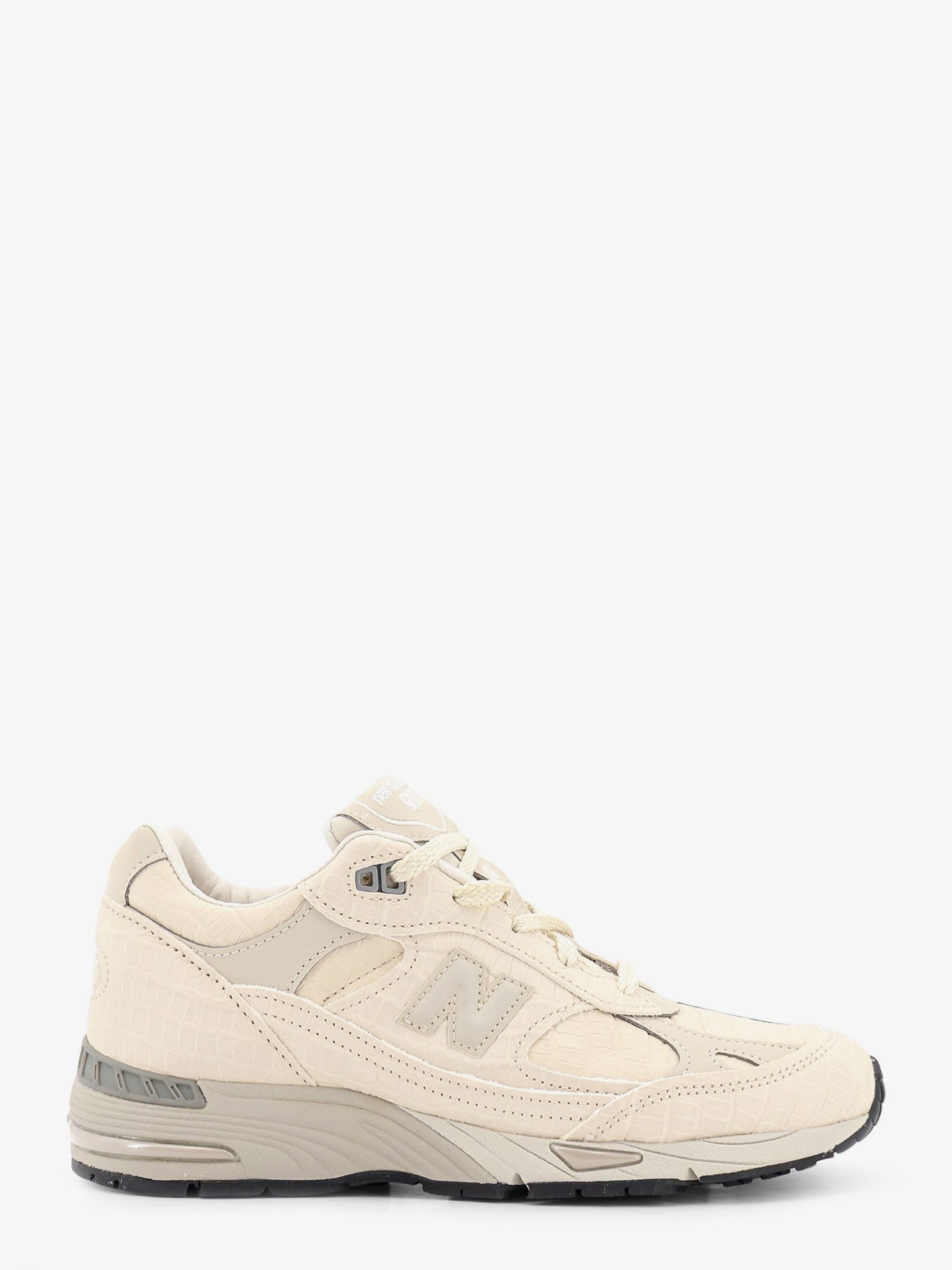 New Balance W991 Leather Sneakers With Crocodile Print