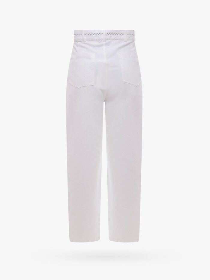 NICK FOUQUET White Denim Trouser With Stitching And Embroidery