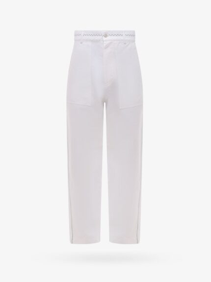 NICK FOUQUET White Denim Trouser With Stitching And Embroidery